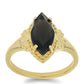 Goldplattierter Silberring mit Obsidian