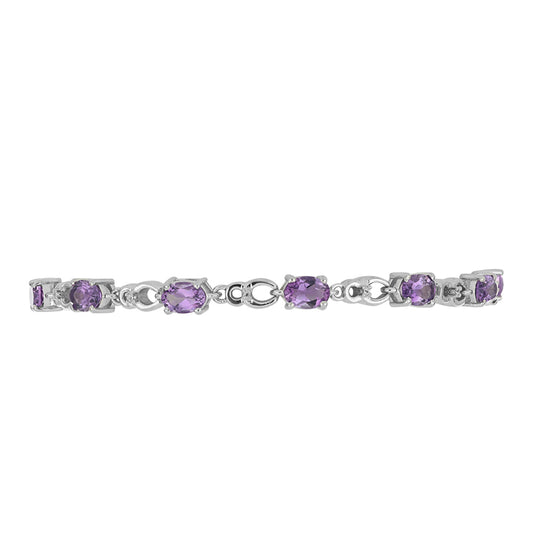 Silberarmband mit Amethyst aus Vera Cruz und weißem Topas