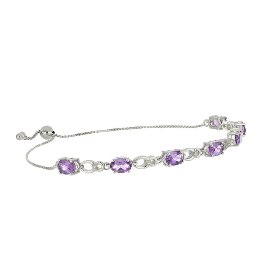 Silberarmband mit Amethyst aus Vera Cruz und weißem Topas