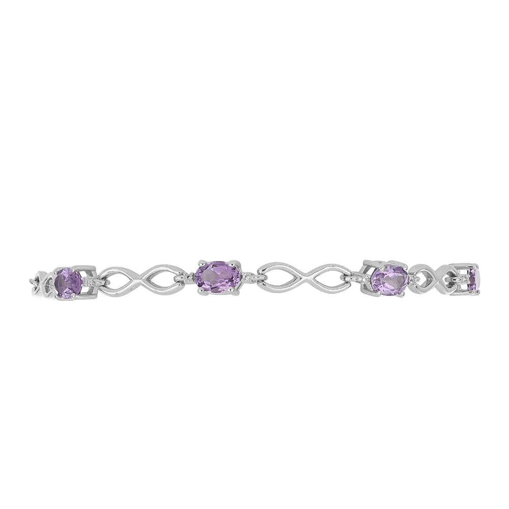 Silberarmband mit Amethyst aus Vera Cruz und weißem Topas