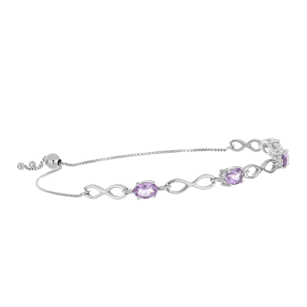 Silberarmband mit Amethyst aus Vera Cruz und weißem Topas