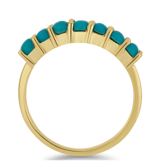 Goldplattierter Silberring mit Dornröschen Türkis