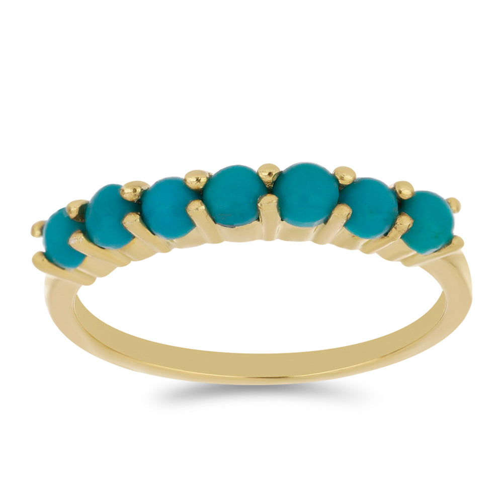 Goldplattierter Silberring mit Dornröschen Türkis