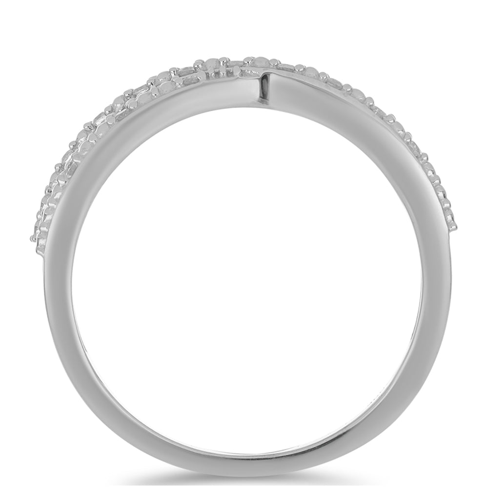 Silberring mit weißem Diamant 2 