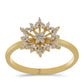 Goldplattierter Silberring mit weißem Diamant