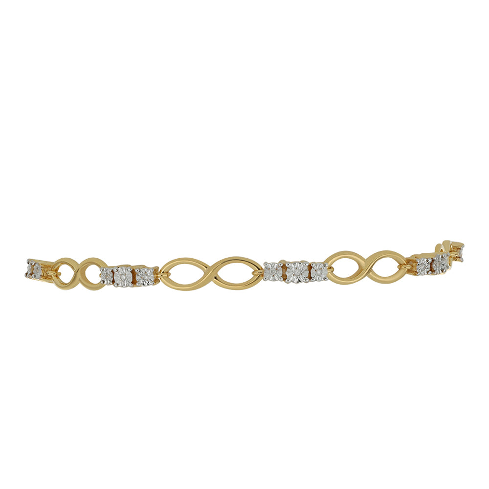 Goldplattiertes Silberarmband mit weißem Diamant