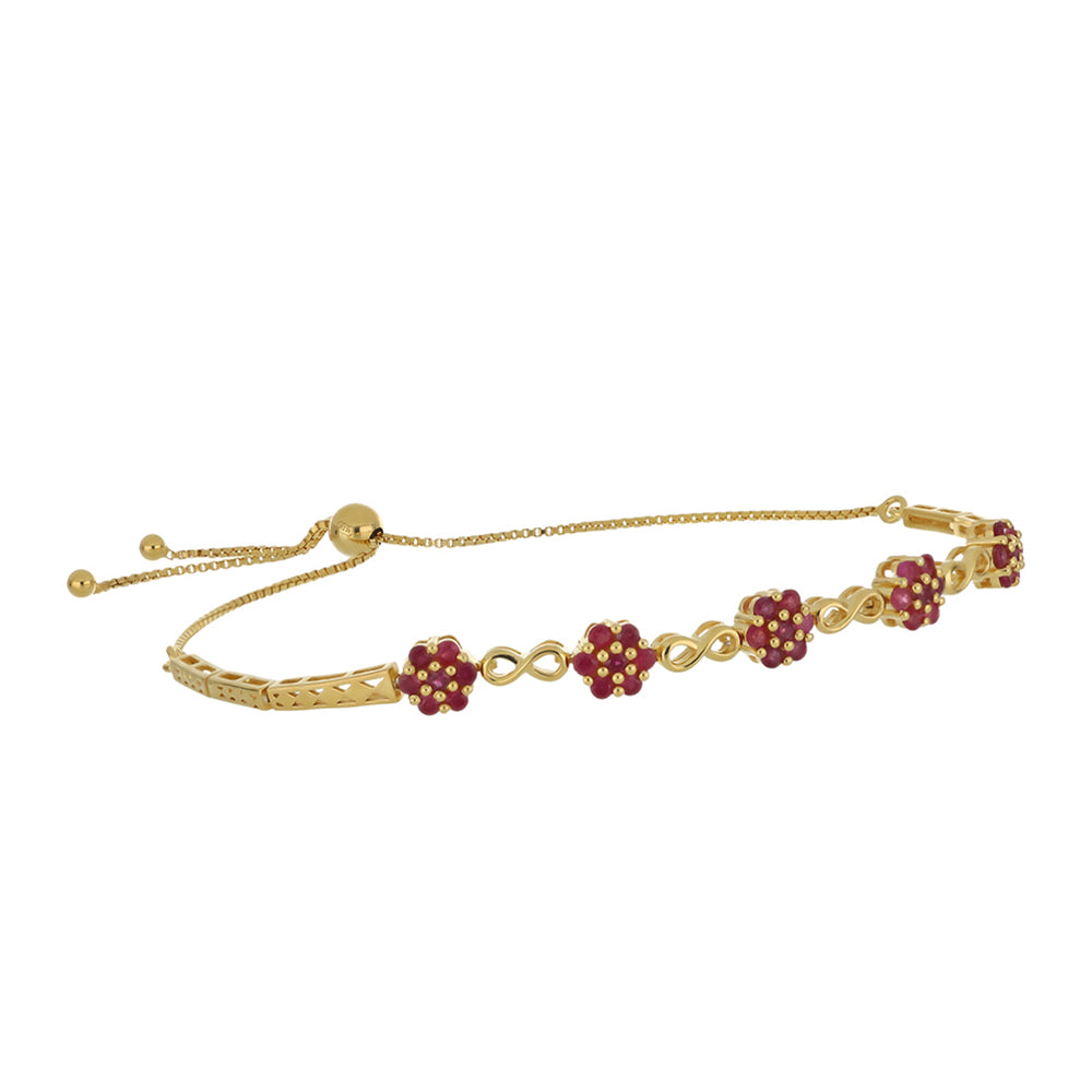 Goldplattiertes Silberarmband mit Rubin aus Madagaskar