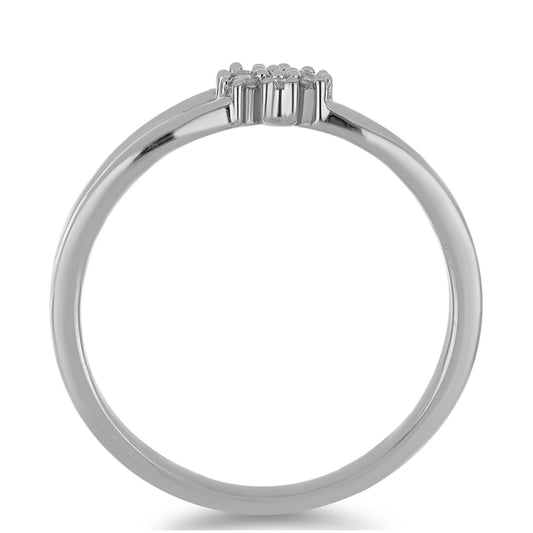 Silberring mit weißem Diamant