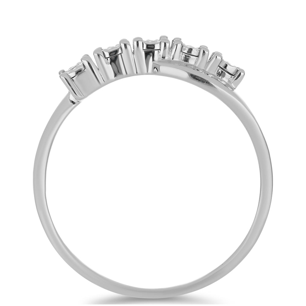 Silberring mit weißem Diamant 2 