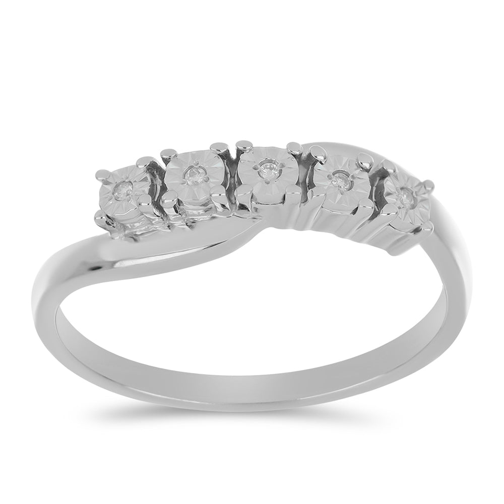 Silberring mit weißem Diamant