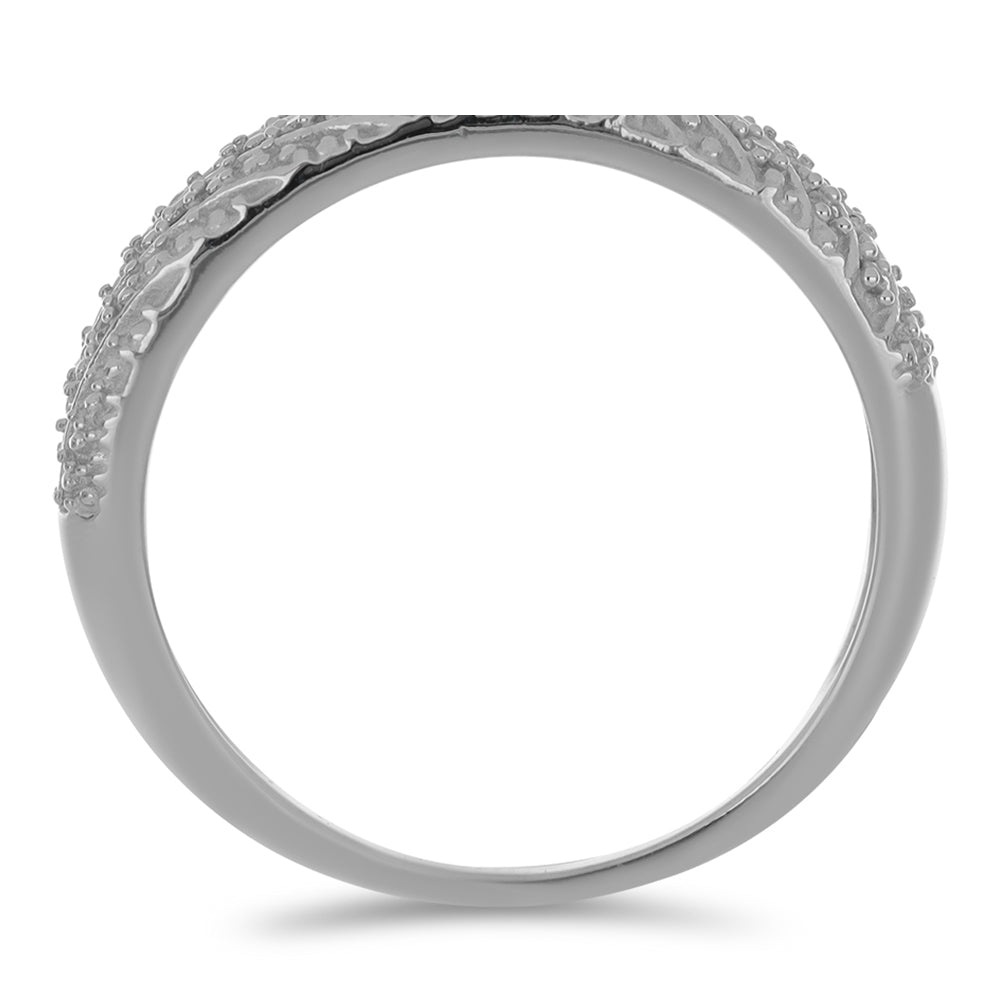 Silberring mit weißem Diamant