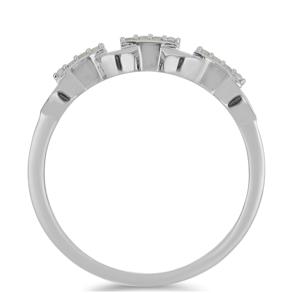 Silberring mit weißem Diamant