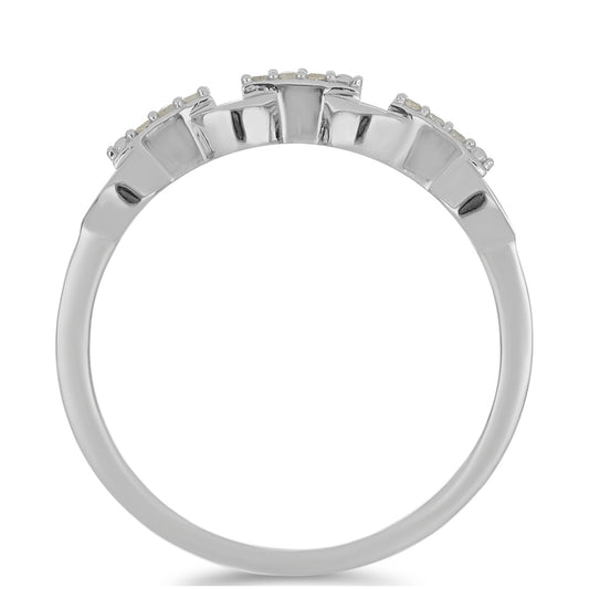 Silberring mit weißem Diamant