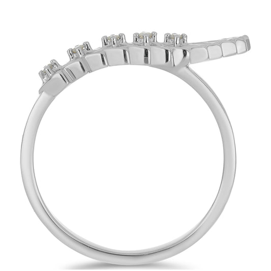 Silberring mit weißem Diamant