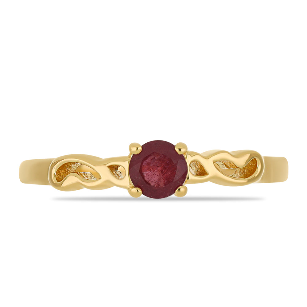 Goldplattierter Silberring mit Rubin aus Madagaskar