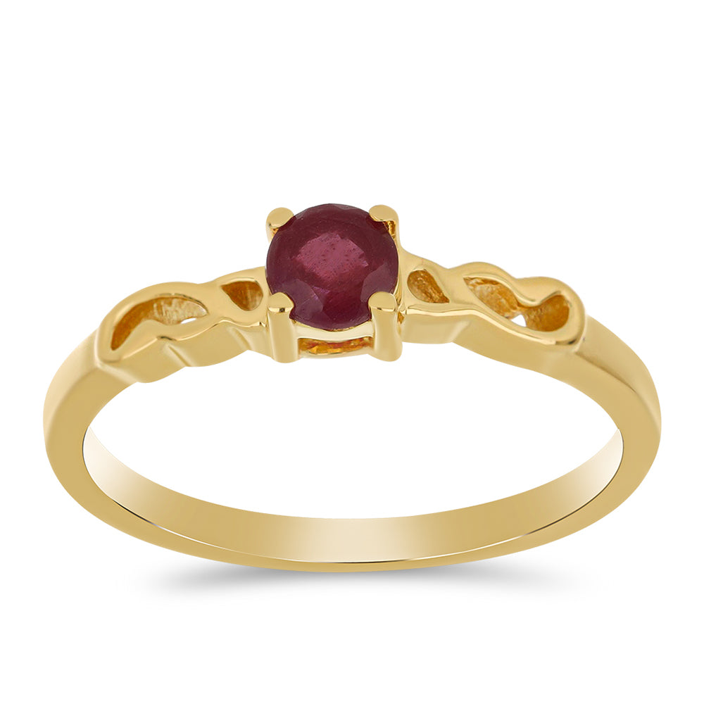 Goldplattierter Silberring mit Rubin aus Madagaskar 3 