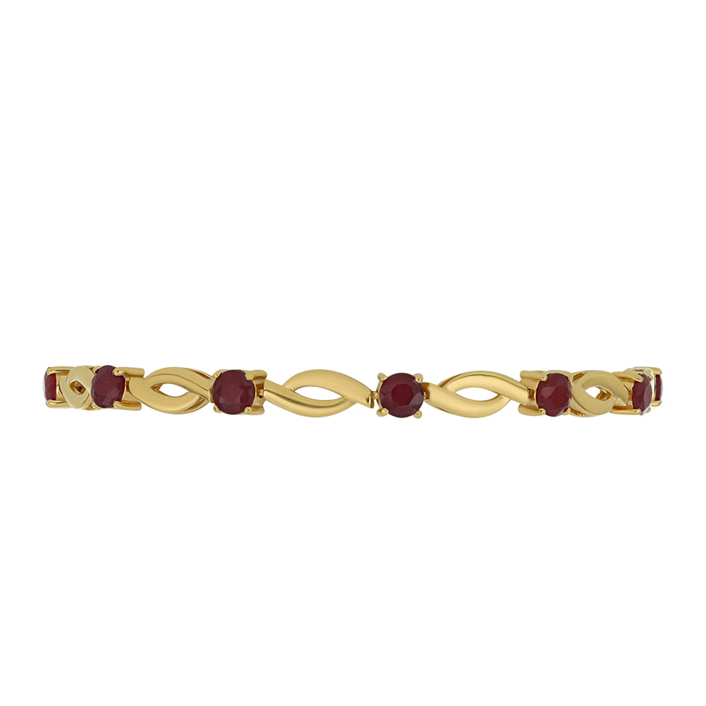 Goldplattiertes Silberarmband mit Rubin aus Madagaskar 2 