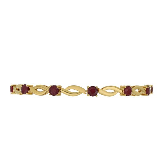 Goldplattiertes Silberarmband mit Rubin aus Madagaskar