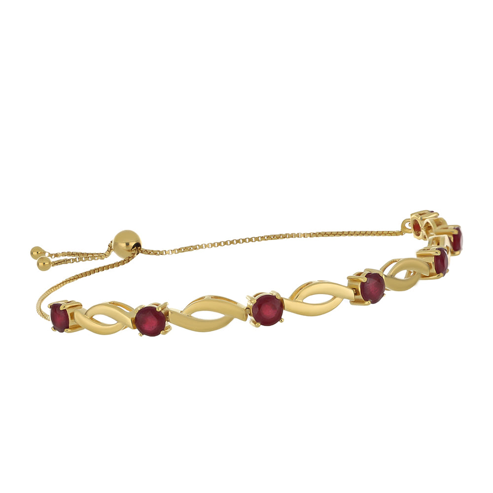 Goldplattiertes Silberarmband mit Rubin aus Madagaskar