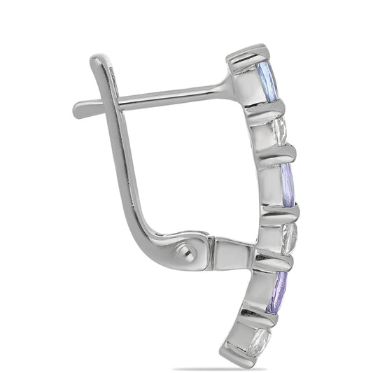 Silberohrringe mit Tansanit und weißem Topas