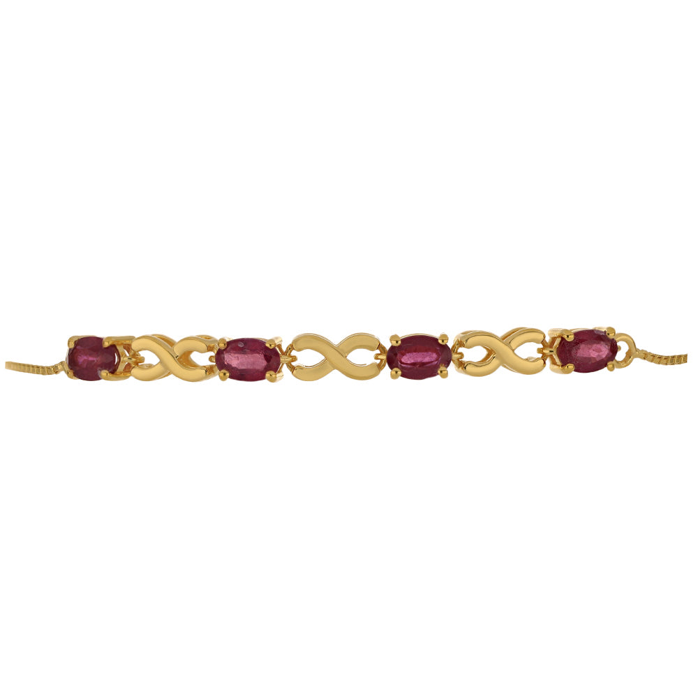 Goldplattiertes Silberarmband mit Rubin aus Madagaskar