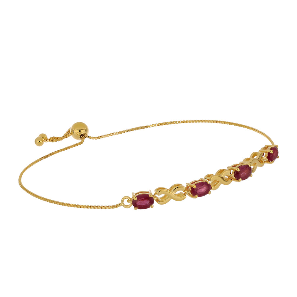 Goldplattiertes Silberarmband mit Rubin aus Madagaskar 1 