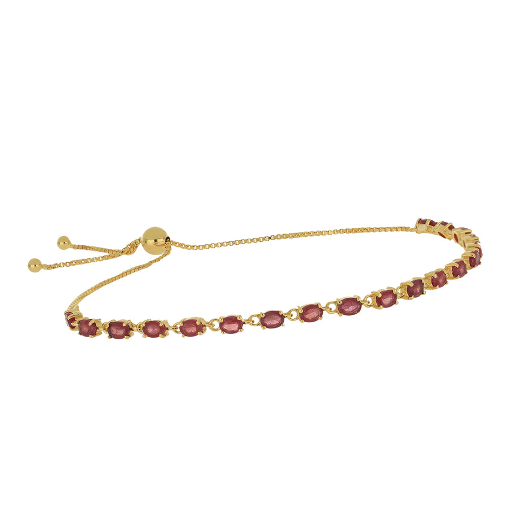 Goldplattiertes Silberarmband mit Rubin aus Madagaskar