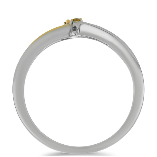 Goldplattierter Silberring mit gelbem Diamant