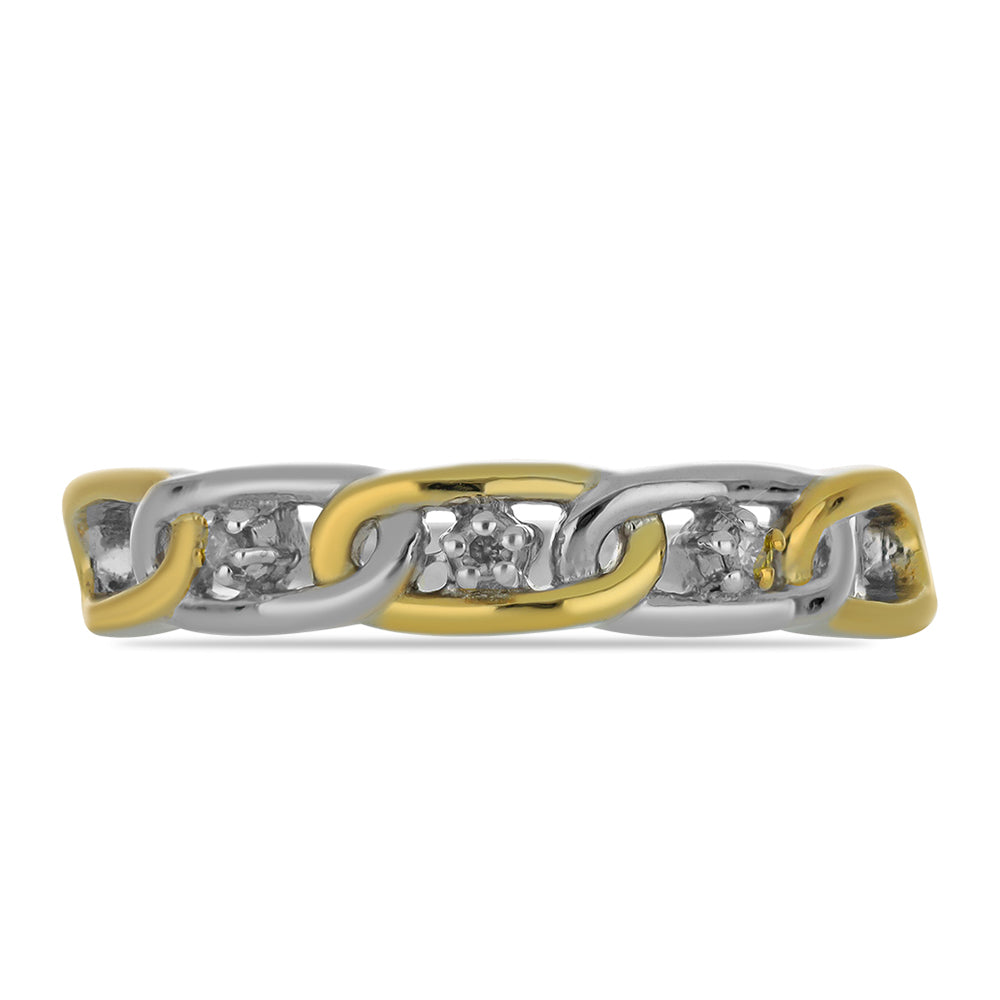 Goldplattierter Silberring mit gelbem Diamant