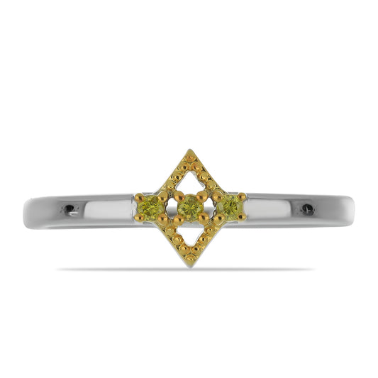 Goldplattierter Silberring mit gelbem Diamant