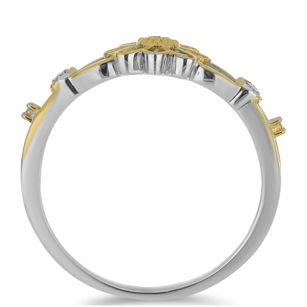 Goldplattierter Silberring mit gelbem Diamant