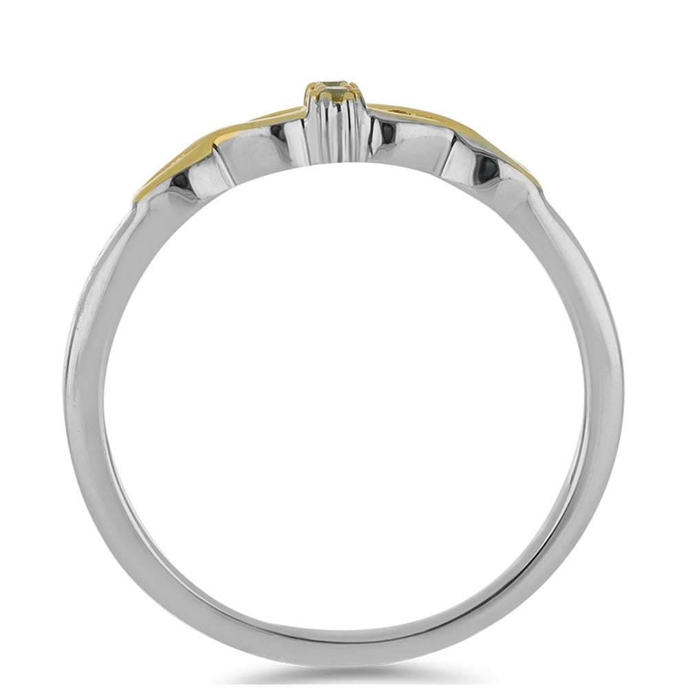 Goldplattierter Silberring mit gelbem Diamant