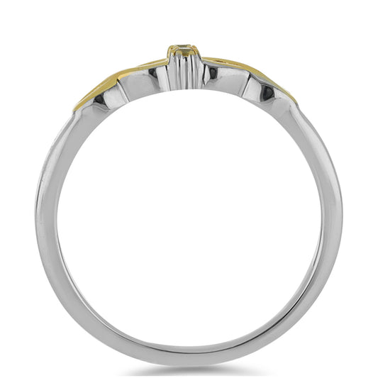 Goldplattierter Silberring mit gelbem Diamant