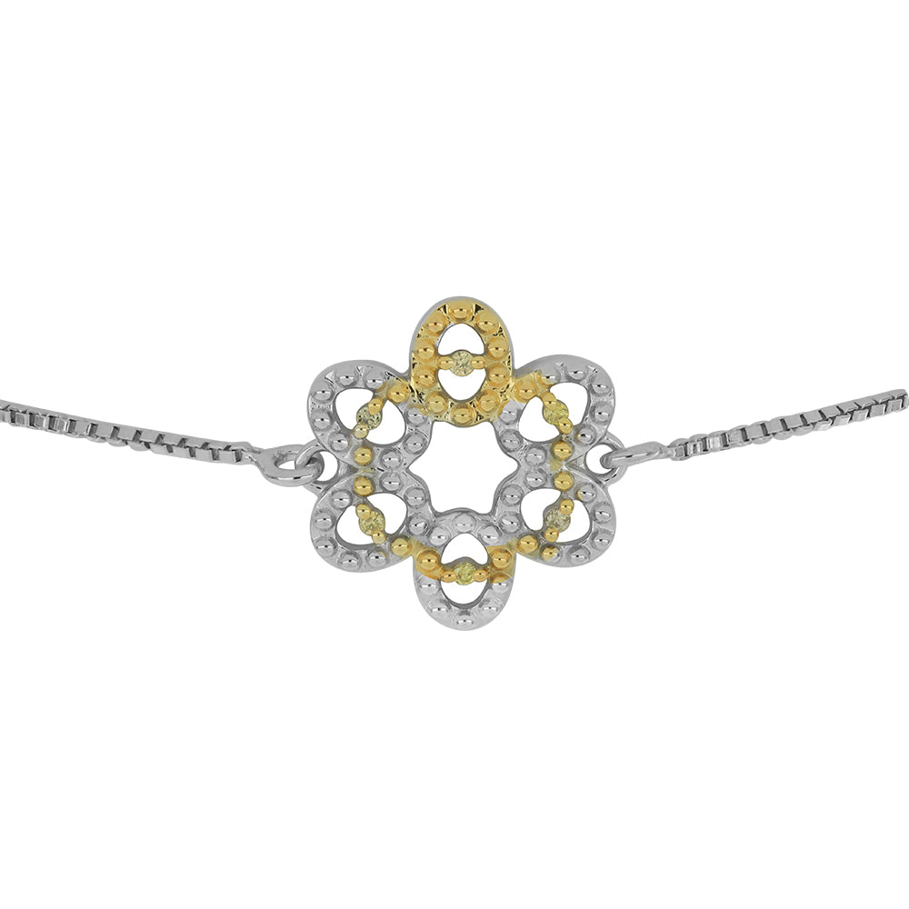 Goldplattiertes Silberarmband mit gelbem Diamant