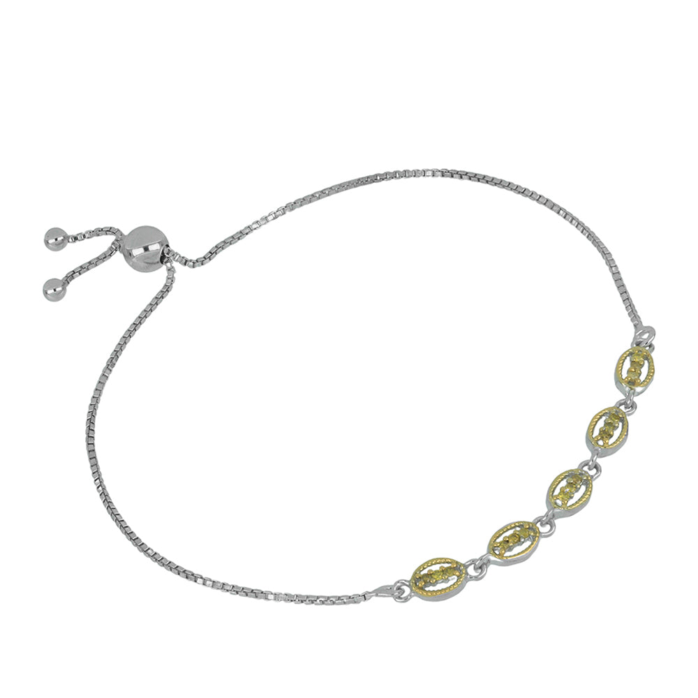 Goldplattiertes Silberarmband mit gelbem Diamant