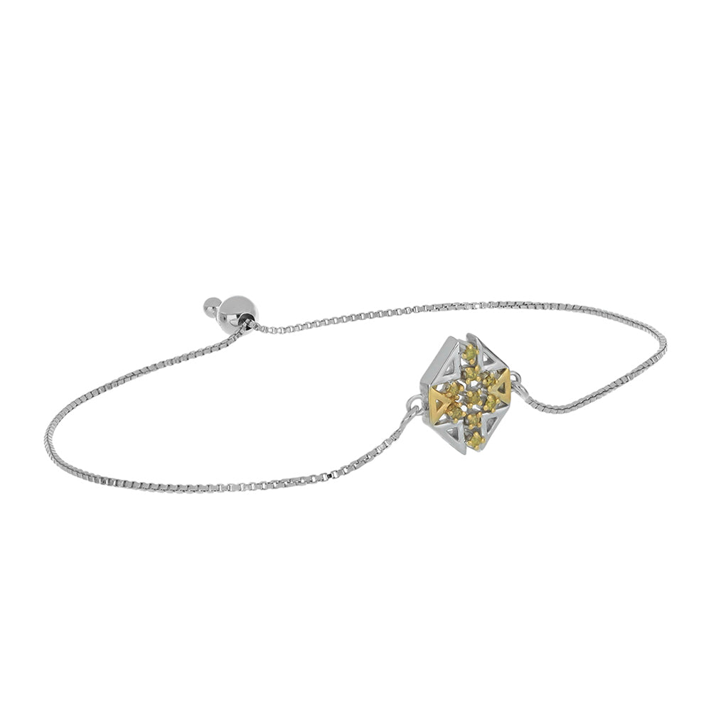 Goldplattiertes Silberarmband mit gelbem Diamant