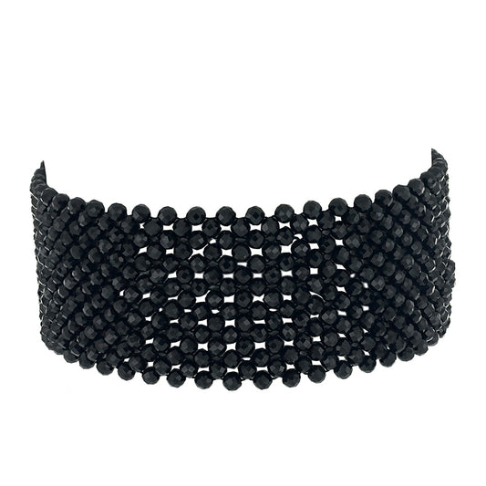 Goldplattiertes Silberarmband mit schwarzem Spinell