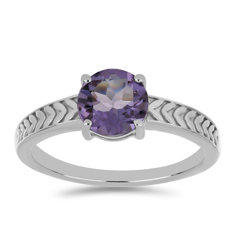 Silberring mit Rose De France Amethyst 2 