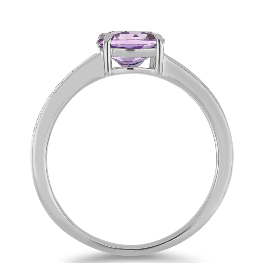 Silberring mit Rose De France Amethyst 3 