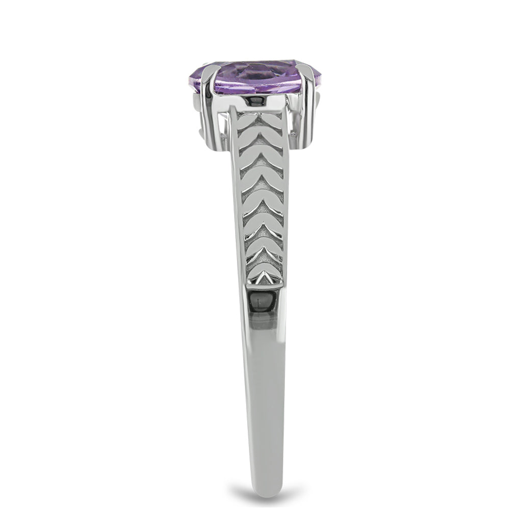 Silberring mit Rose De France Amethyst 4 