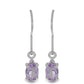 Silberohrringe mit Rose De France Amethyst und weißem Topas