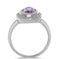 Silberring mit Rose De France Amethyst und weißem Topas