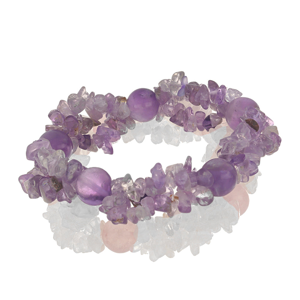 Schmuckgarnitur aus Nugget mit Rose De France Amethyst und Rosenquarz aus Ramaratina 1 