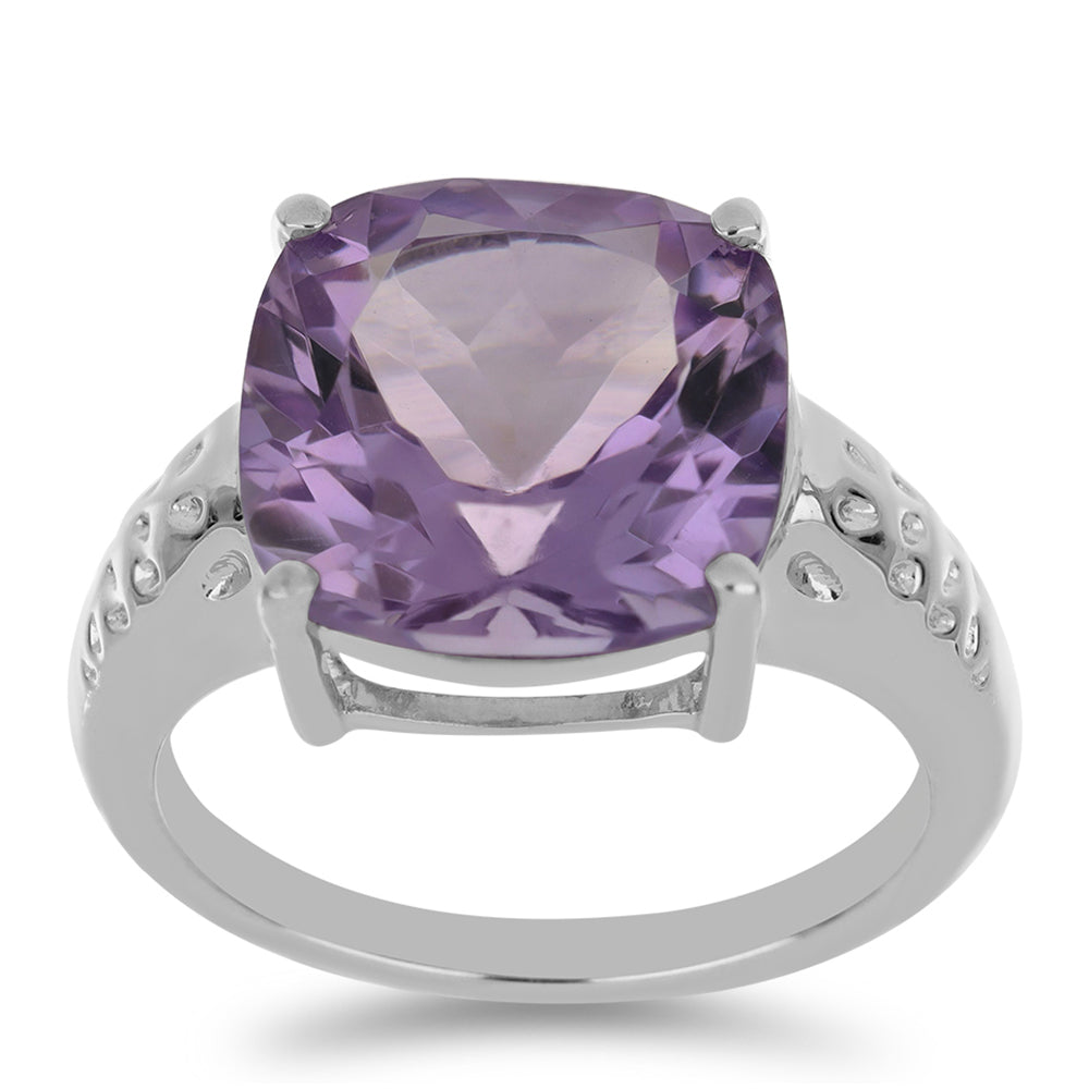 Silberring mit Rose De France Amethyst 2 