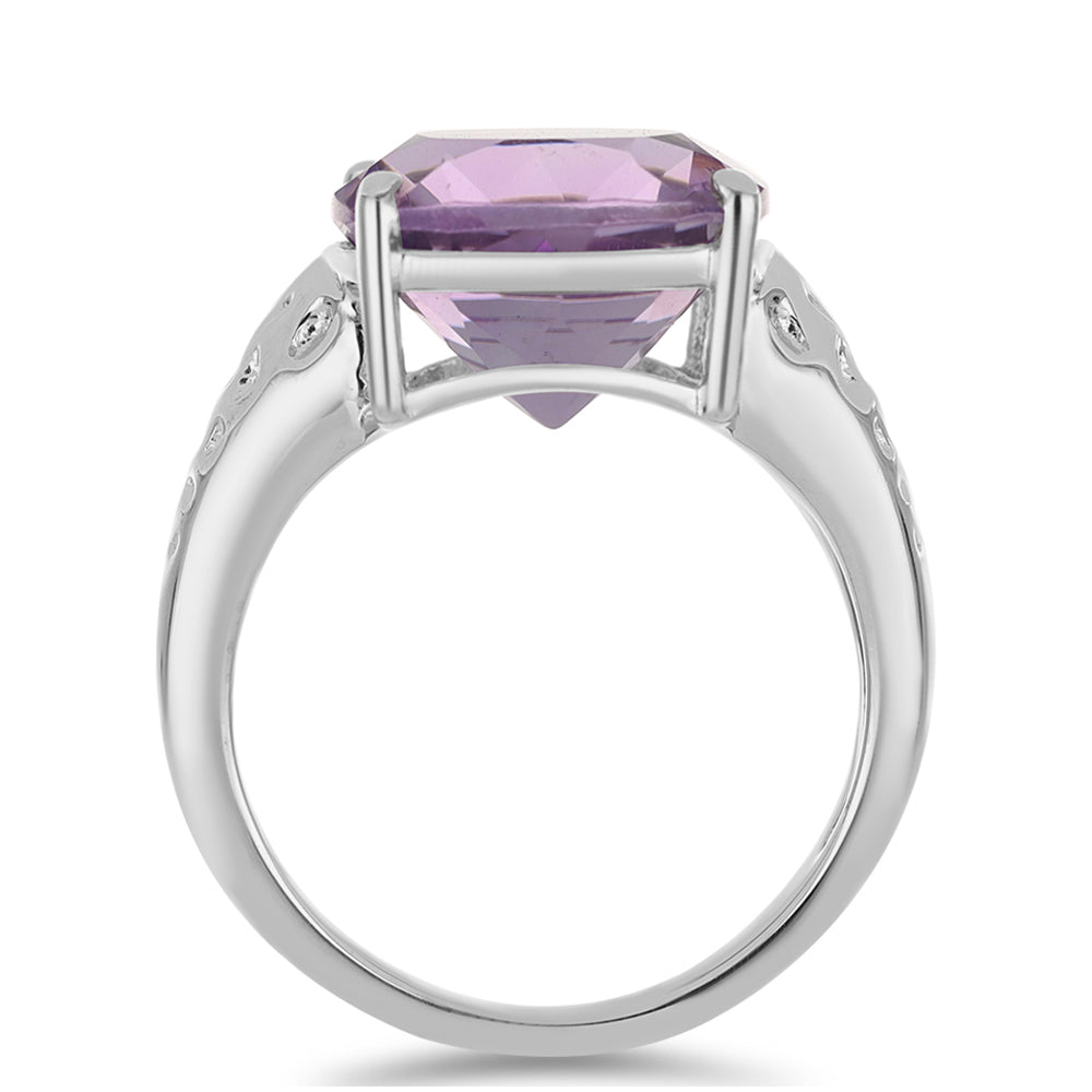 Silberring mit Rose De France Amethyst