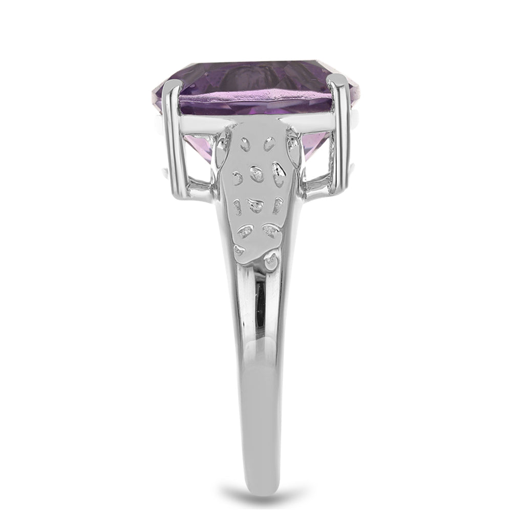 Silberring mit Rose De France Amethyst