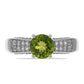 Silberring mit Peridot aus Changbai und weißem Topas