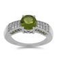 Silberring mit Peridot aus Changbai und weißem Topas