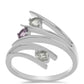 Silberring mit Rose De France Amethyst und weißem Topas