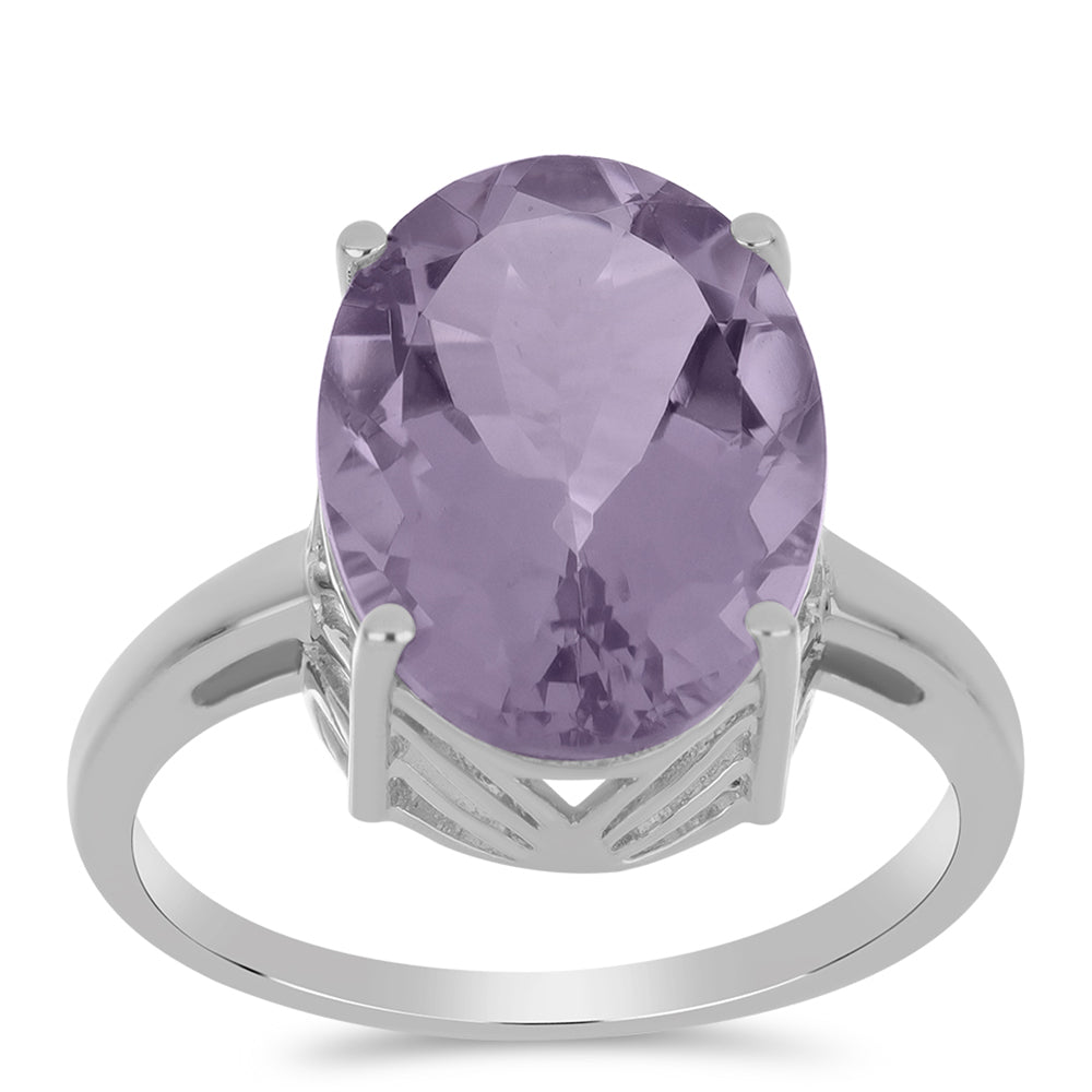 Silberring mit Rose De France Amethyst 2 